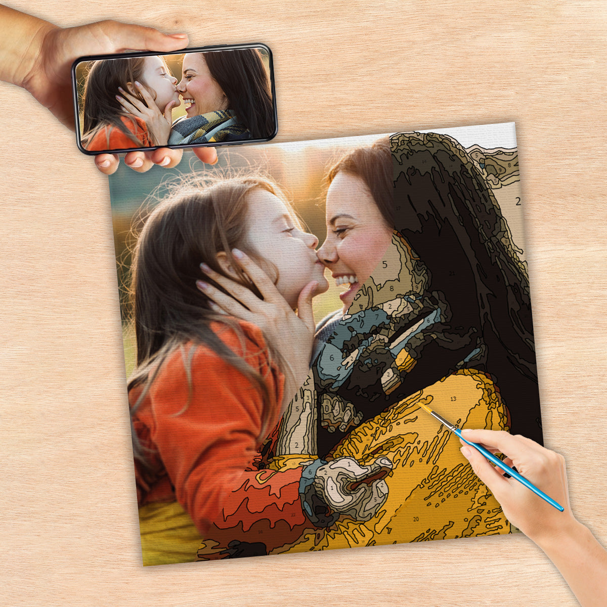 Kit de peinture par numéros personnalisé avec photo - Maman