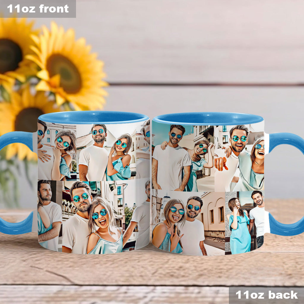 Collage photo cartoon - cadeau pour petit ami, petite amie, femme, mari - Mug personnalisé