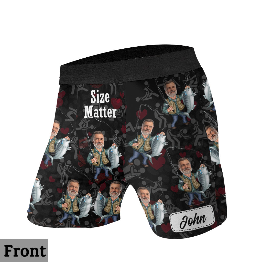 Size Matter - Personalized Fishing Men’s Boxer Briefs