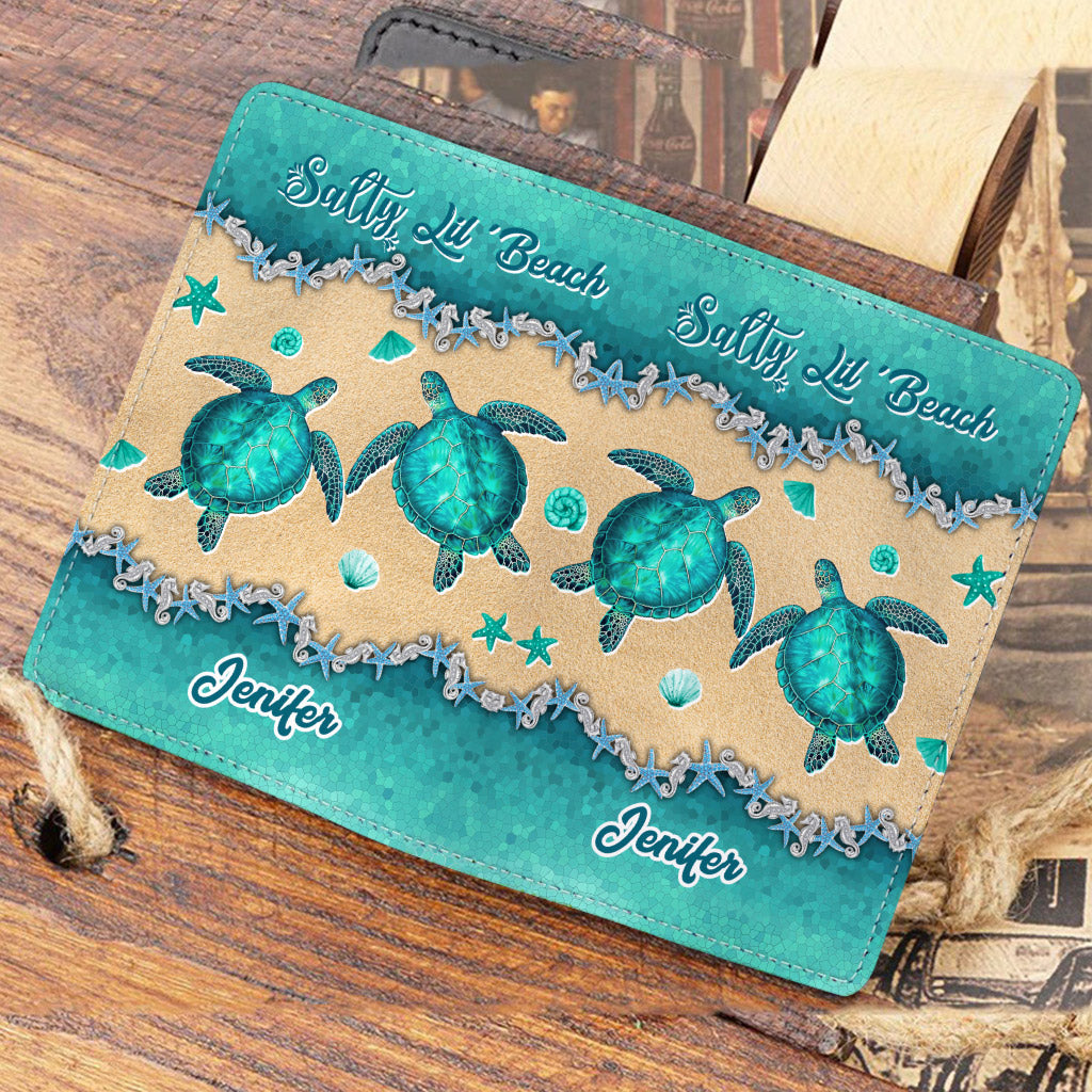 Salty Lil' Beach - Personalized Turtle Passport Holder