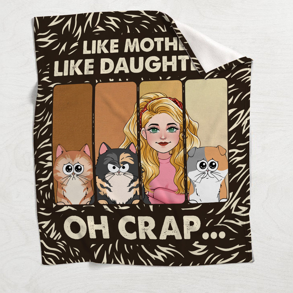 Like Mother Father Like Daughter Son Cats Dogs Pet Lover - Personalized Cat Blanket
