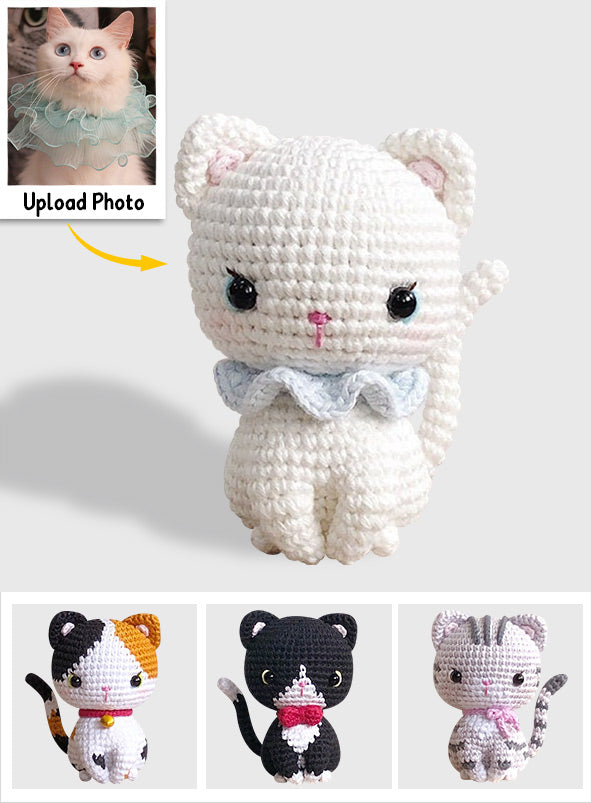 Chat amigurumi au crochet - Cadeau pour les amoureux des chats - Poupée tricotée à la main personnalisée