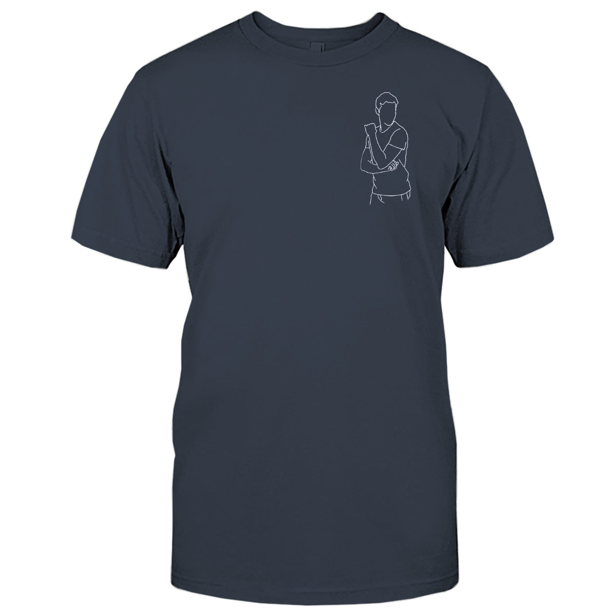 T-shirt brodé personnalisé avec motif de ligne - T-shirt brodé personnalisé pour fils