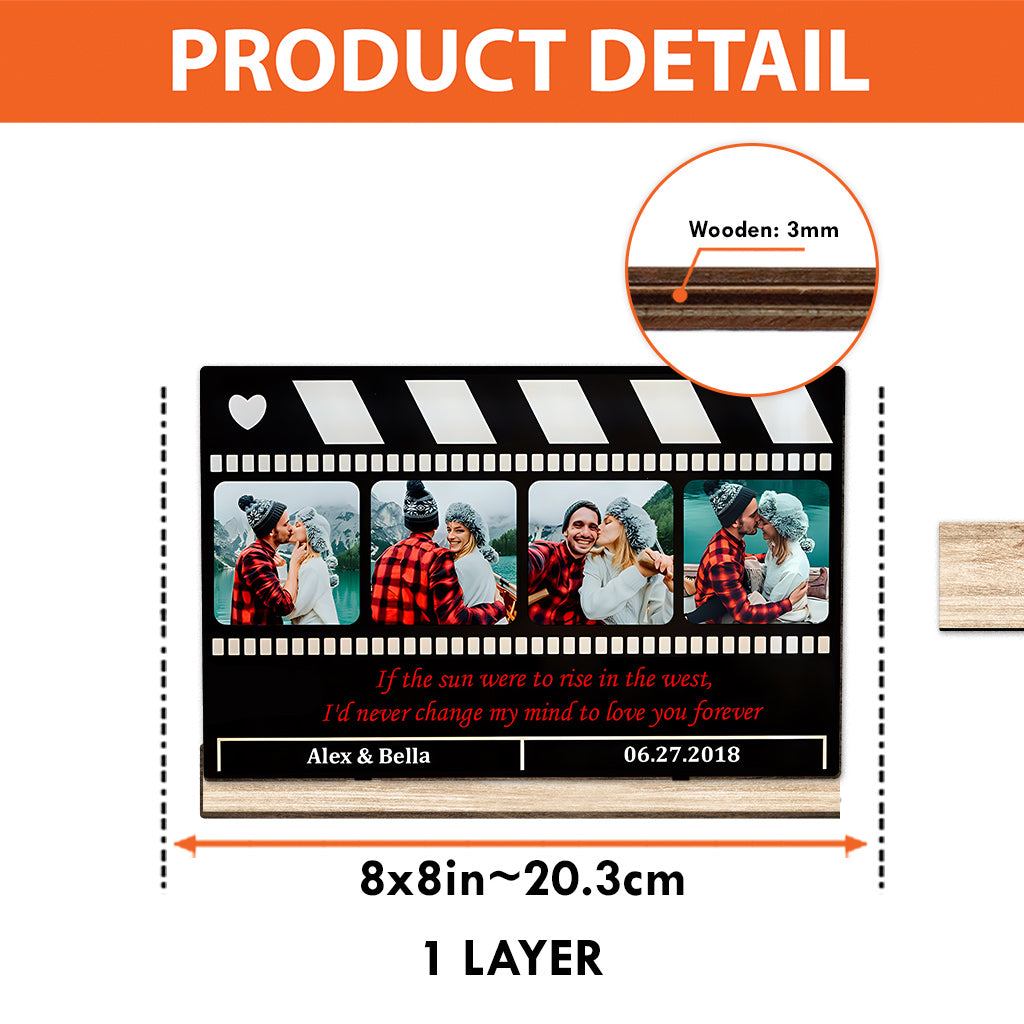 Clap de cinéma créatif - Modèle personnalisé pour couple, 1 couche, grand format, autoportant
