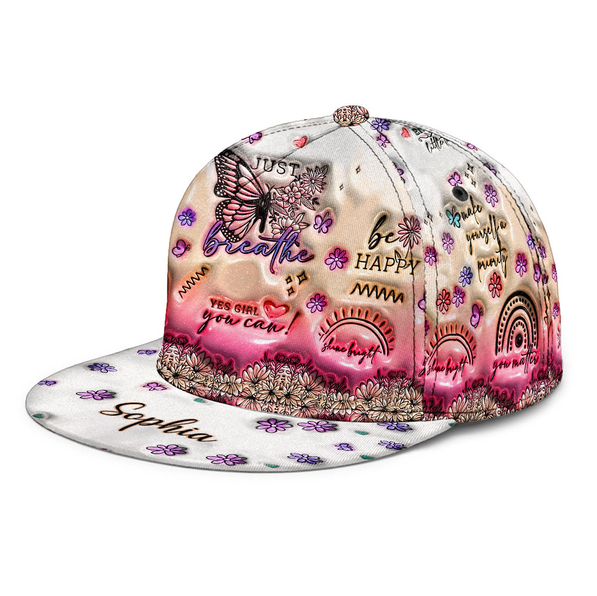 Casquette papillon personnalisée avec affirmations positives