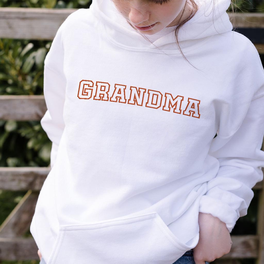Custom Name - Personalized Grandma Embroidered Hoodie