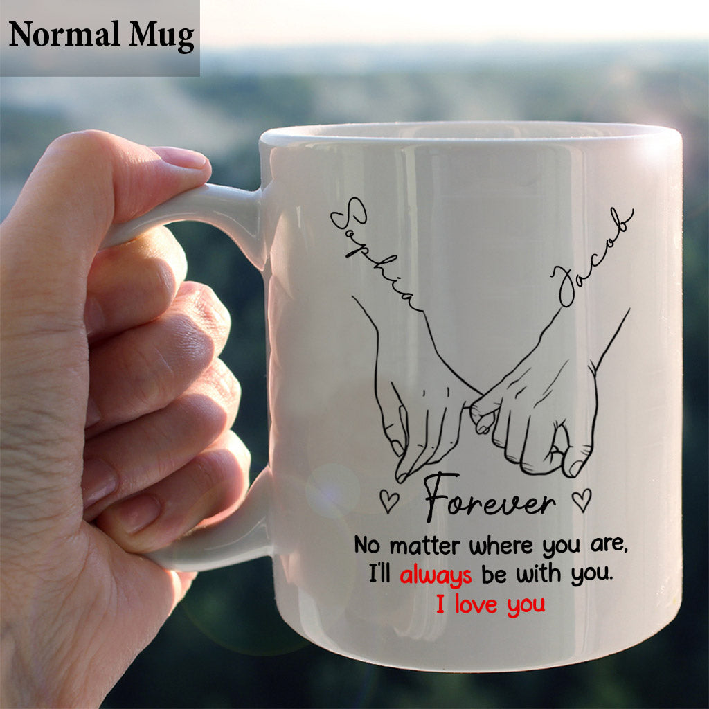 Je t'accompagnerai partout - Mug personnalisé pour couple