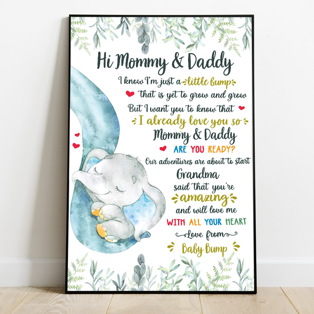 Amour du ventre rond - Toile et affiche personnalisées pour maman
