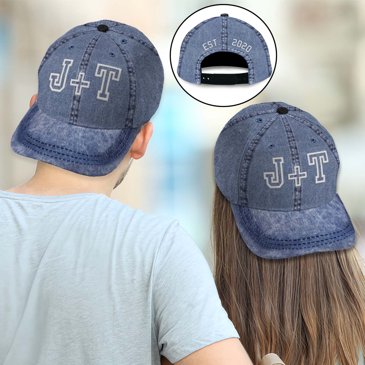 Casquette classique personnalisée pour couple, avec n'importe quel nom et n'importe quelle date d'anniversaire