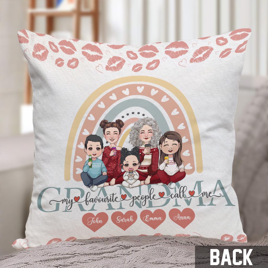 My Favorite People Calls Me Grandma - Personalized Grandma Throw Pillow