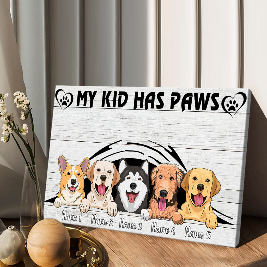Mes enfants ont des pattes - Toile et affiche personnalisées pour chiens
