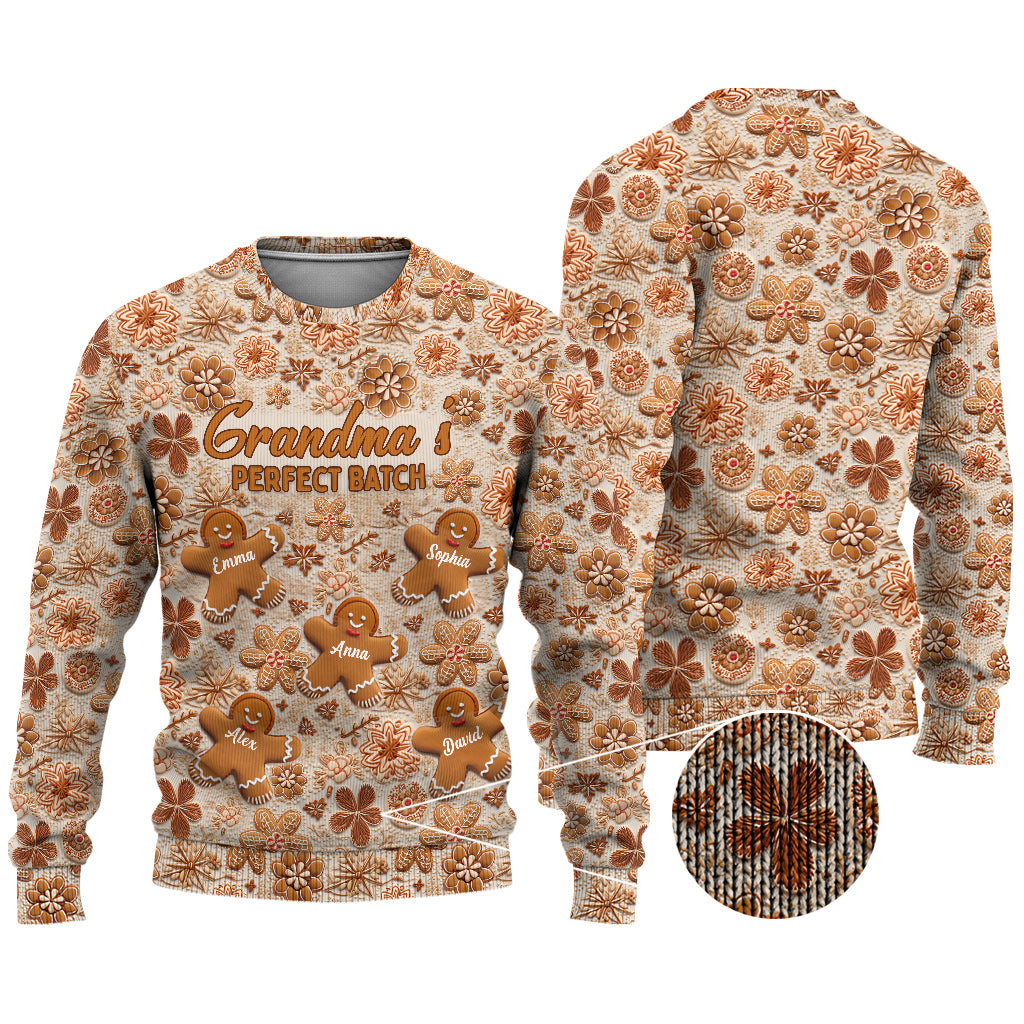 Grandma's Perfect Batch - Gift for grandma - Personalized Ugly Sweater