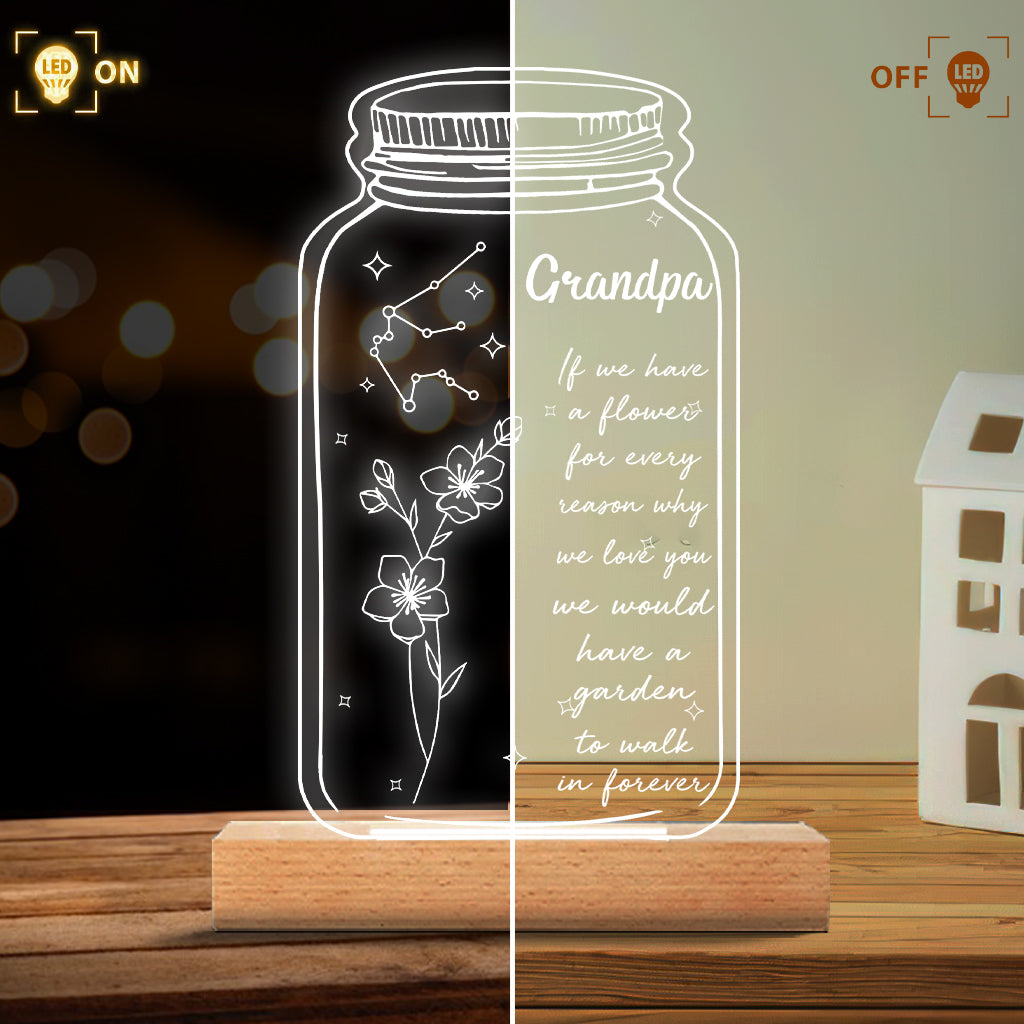 Si j'avais une étoile : Fleur de naissance et signe du zodiaque - Cadeau pour maman, grand-mère, fille, épouse, petite amie, papa, grand-père, petit ami, mari - Plaque lumineuse personnalisée