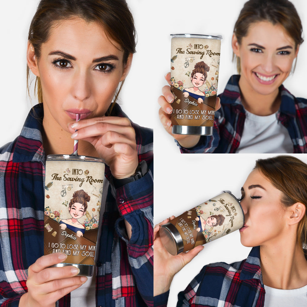 And Into The Sewing Room I Go - Personalized Sewing Tumbler