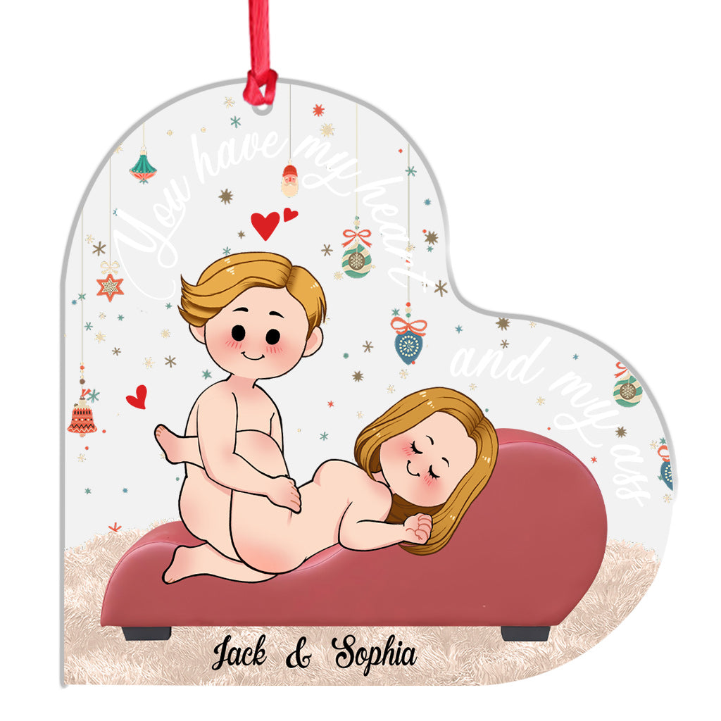 Merci pour tous les orgasmes - Ornement transparent personnalisé pour couple