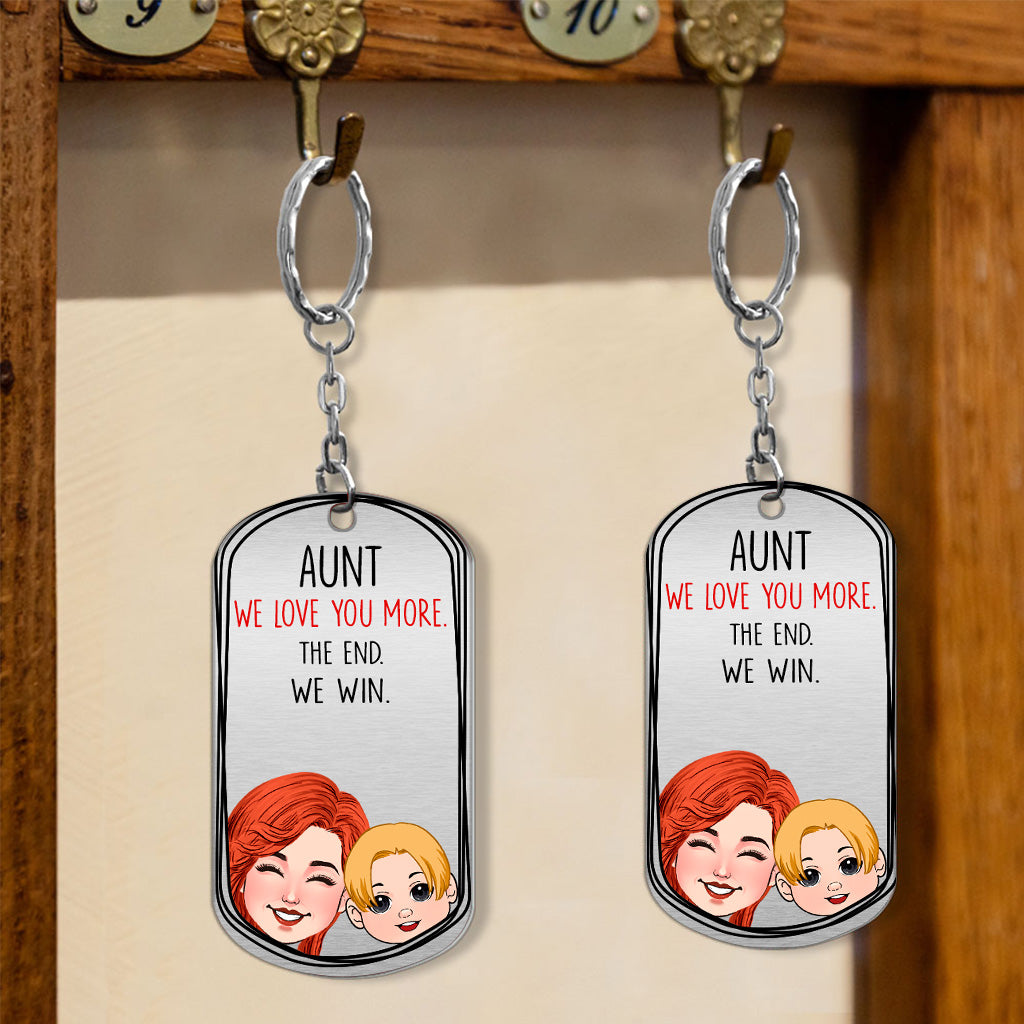 Papa, je t'aime plus que tout - Porte-clés personnalisé en acier inoxydable - Cadeau pour papa, grand-mère, grand-père, maman, oncle, tante