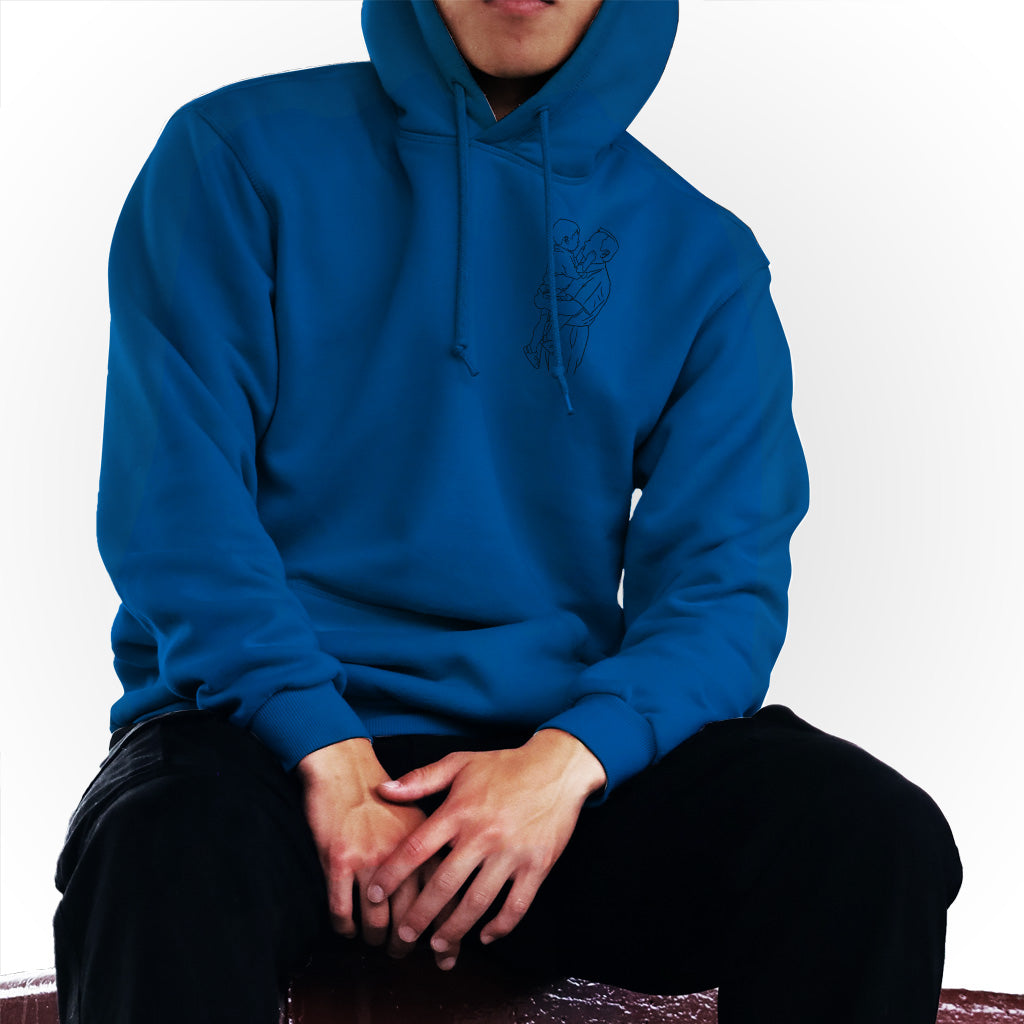 Sweat à capuche brodé personnalisé avec motif au trait - Grand-père personnalisé