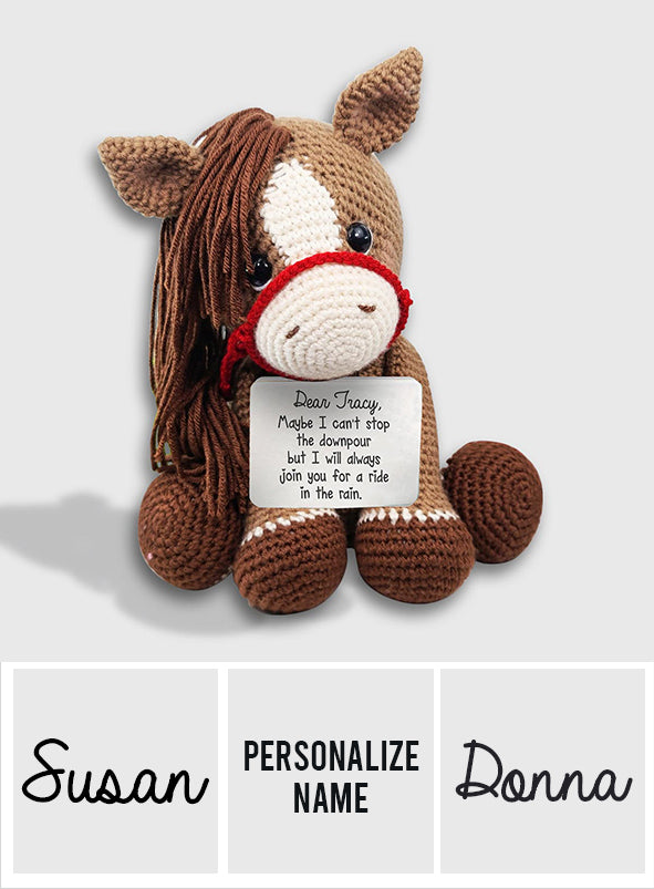 Ride With Me - Personalized Horse Hand Knitted Figurine