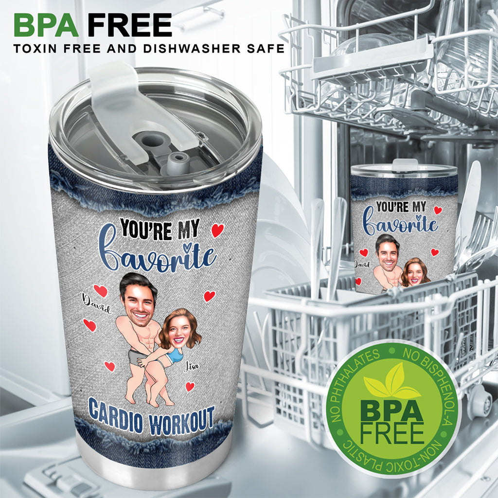 Tu es mon entraînement cardio préféré - Gobelet isotherme personnalisé pour couple