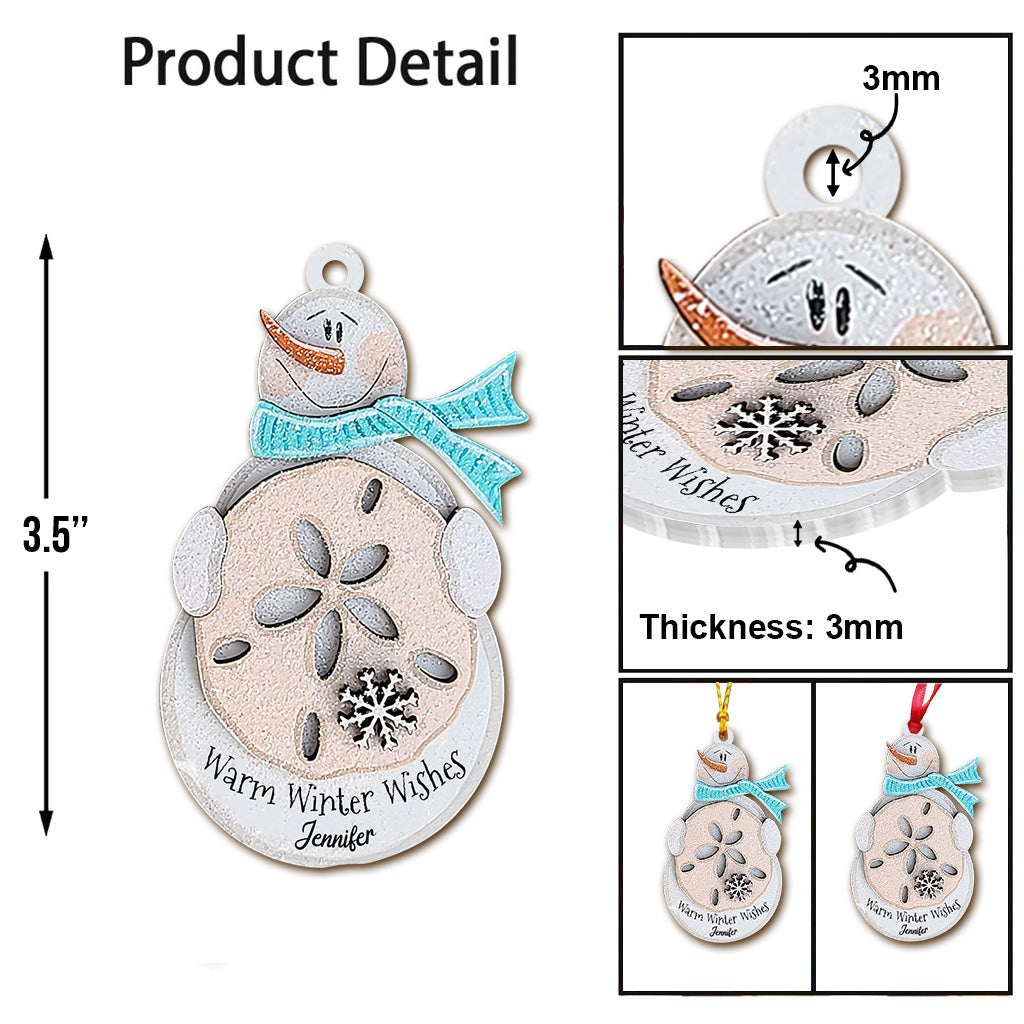 Vœux chaleureux d'hiver - Ornement personnalisé pour amoureux de la mer