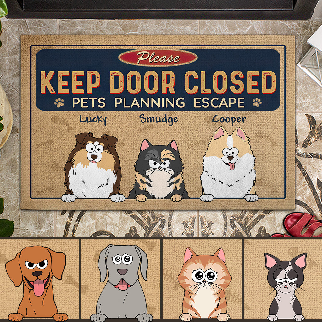 Don't Let Them Out - Personalized Dog Doormat