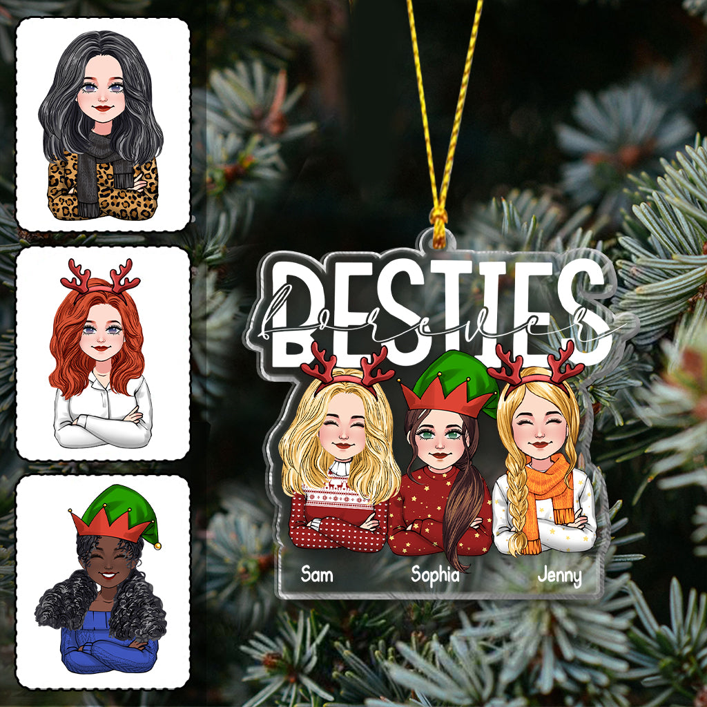 Besties Forever - Gift for friend - Personalized Transparent Ornament