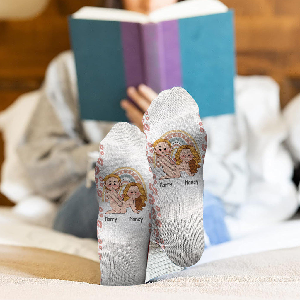 Être ensemble, c'est notre endroit préféré - Chaussettes personnalisées pour couples
