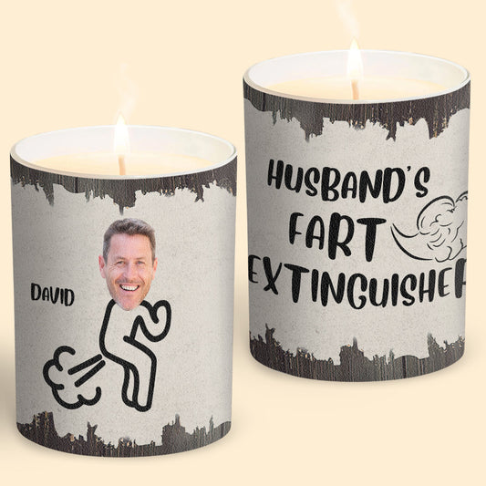 Extincteur de pets - Cadeau pour papa, grand-mère, grand-père, maman, oncle, tante, fils, fille, frère, sœur, petite-fille, petit-fils, mari, femme, petit ami, petite amie, ami - Bougie personnalisée avec couvercle en bois