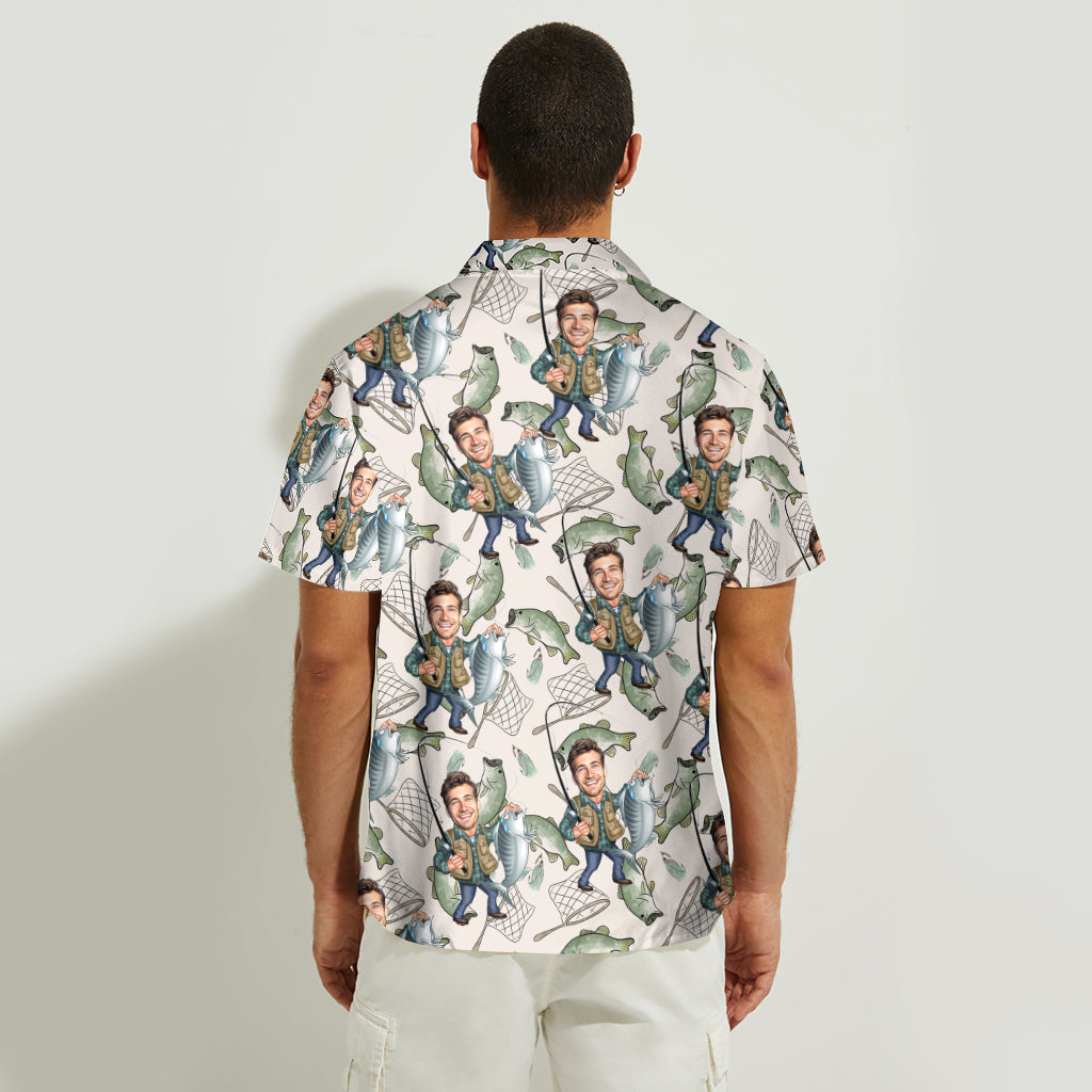 Cadeau pour papa, mari, oncle pêcheur… - Chemise hawaïenne de pêche personnalisée