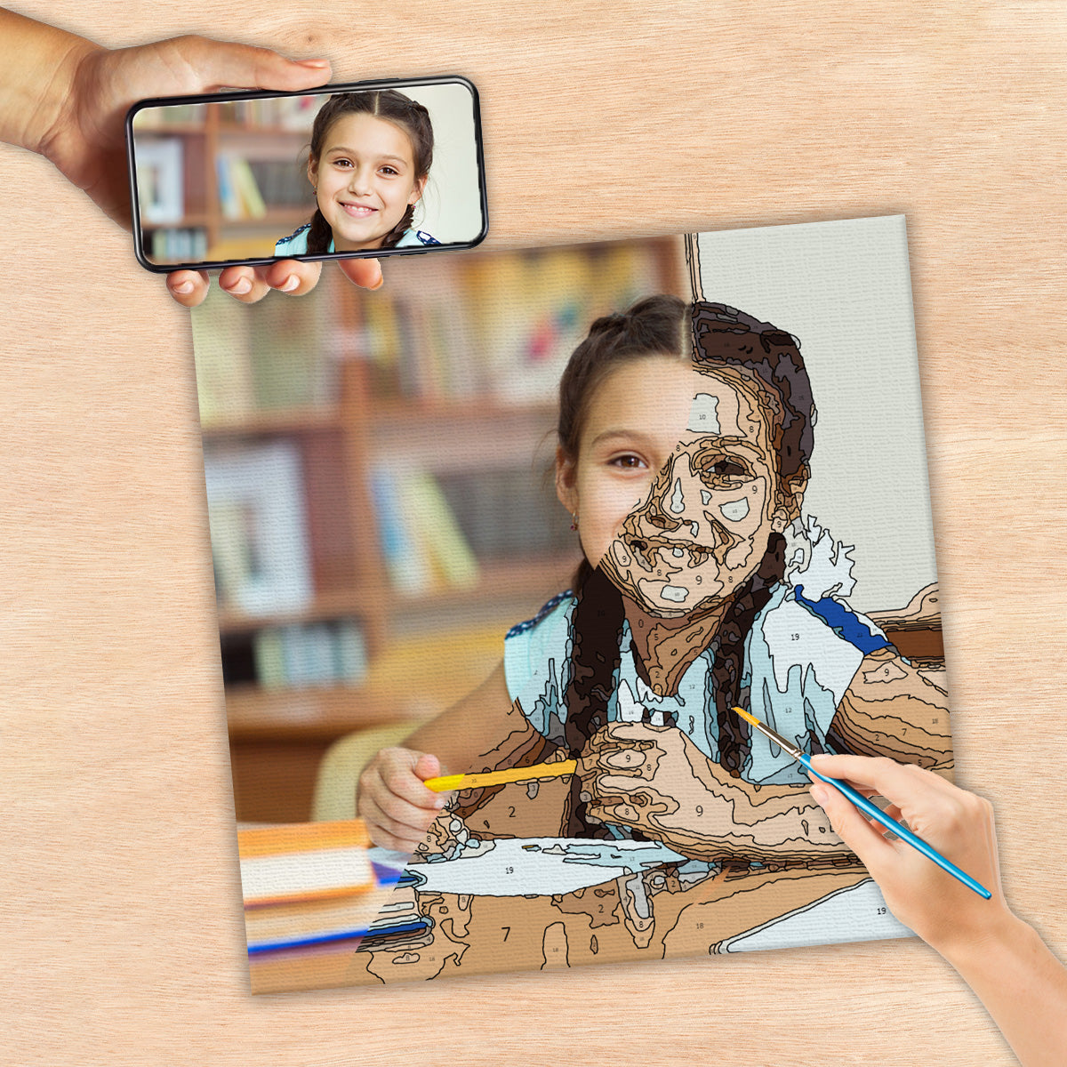 Kit de peinture par numéros personnalisé avec photo - Ma fille