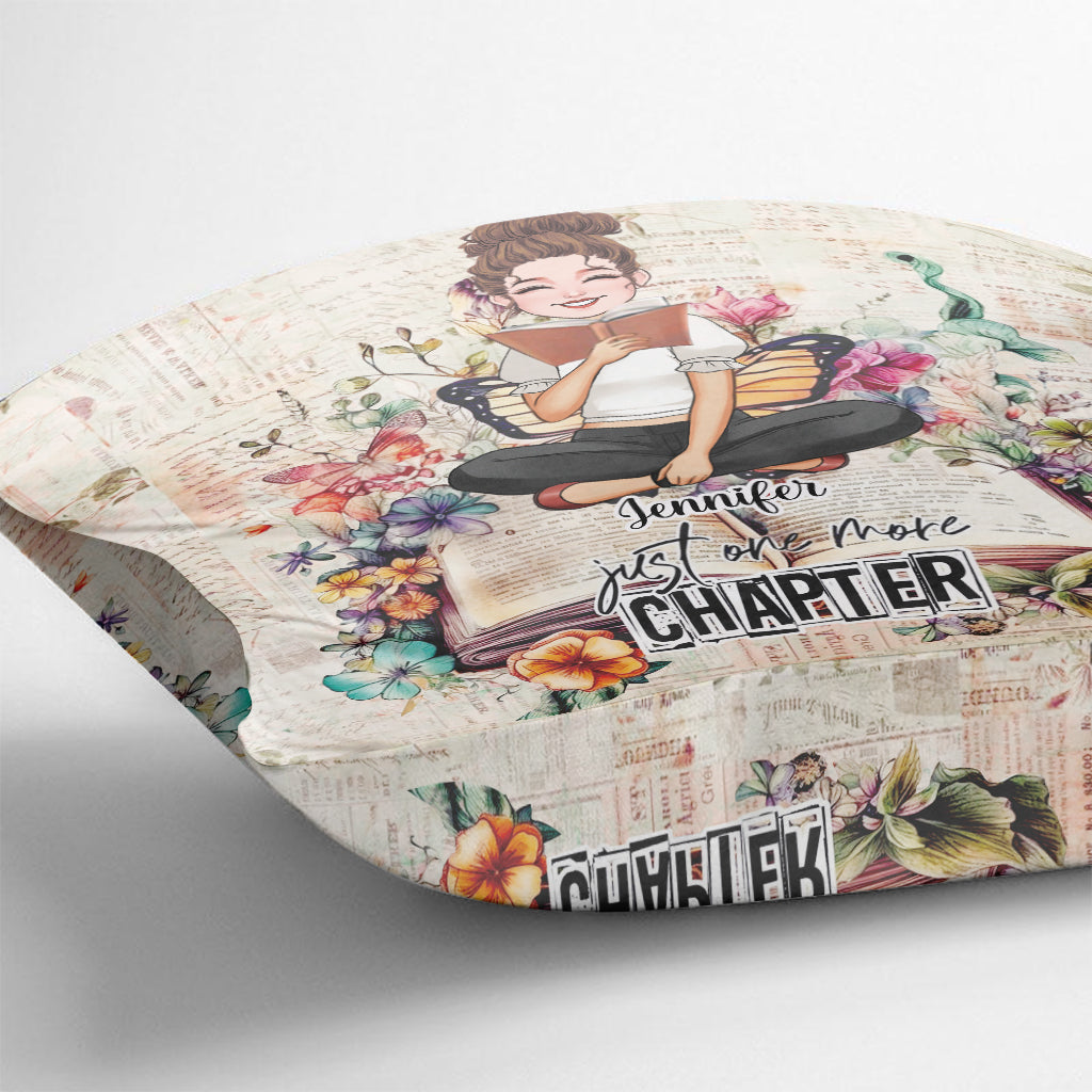 Juste un chapitre de plus - Coussin décoratif personnalisé en forme de livre