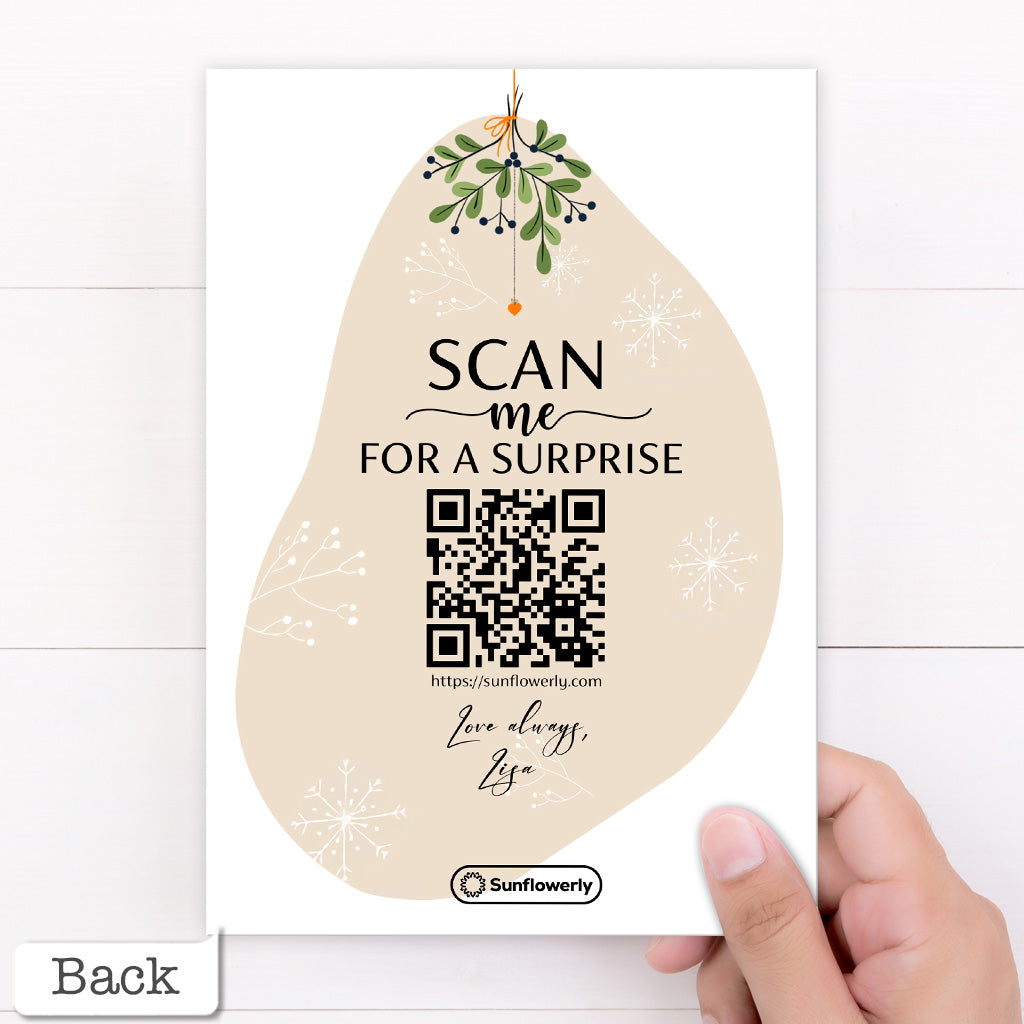 Meilleurs vœux pour les fêtes - Portrait de Noël - Carte de vœux personnalisée avec QR code