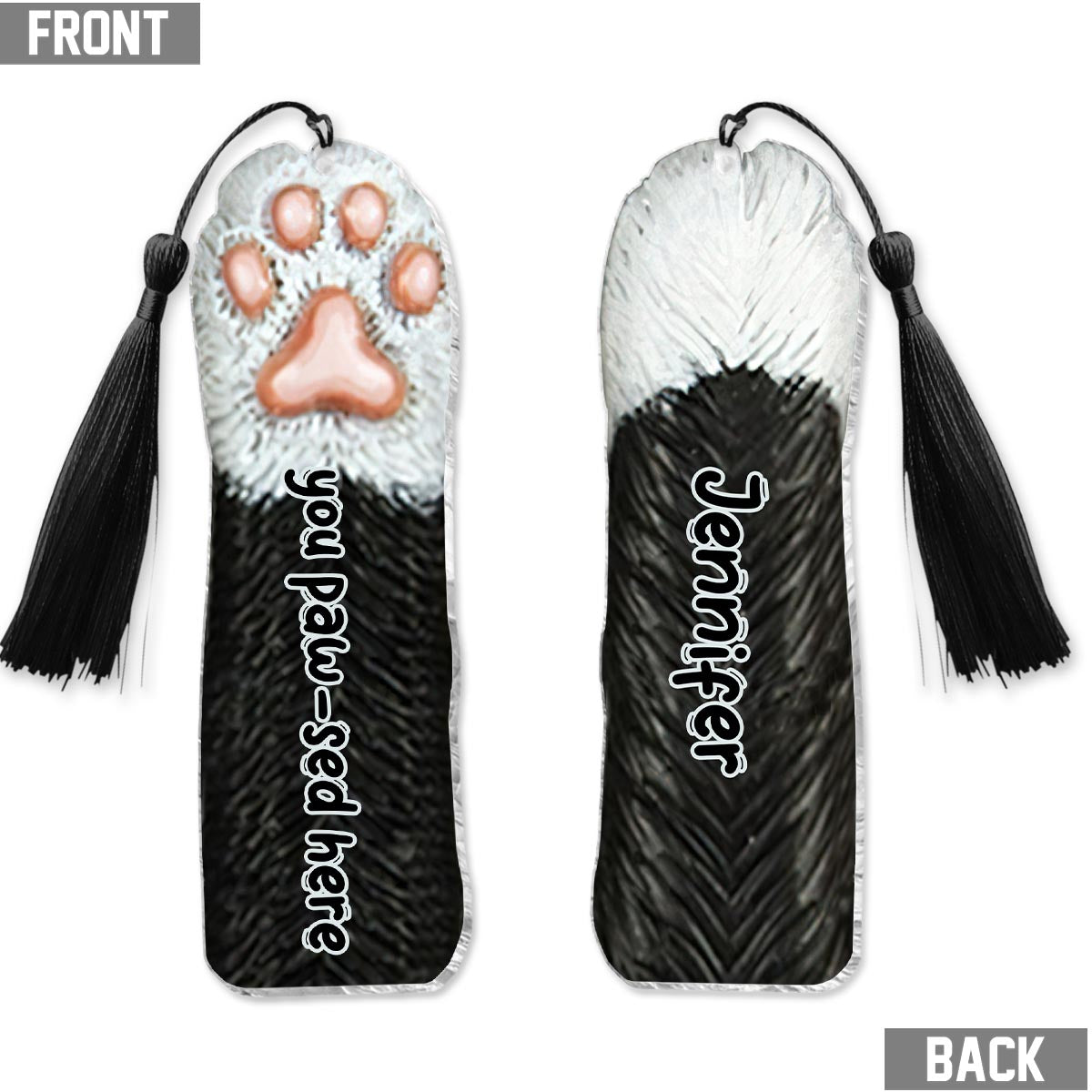 Vous avez posé votre patte ici - Marque-page personnalisé (Imprimé recto verso)