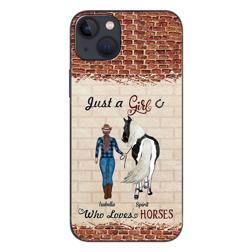 Une fille qui aime les chevaux - Coque de téléphone personnalisée avec motif cheval