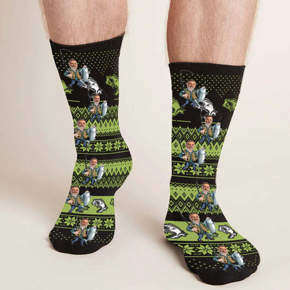 Passionné de pêche ? Chaussettes de pêche personnalisées