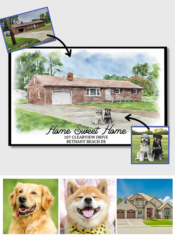 « Home Sweet Home » - Toile et affiche personnalisées pour une pendaison de crémaillère