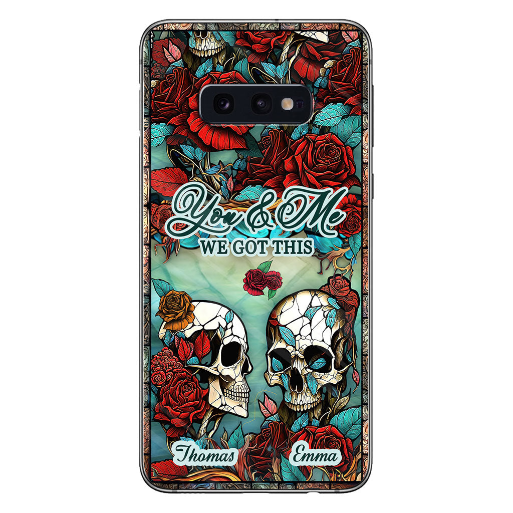 Couple de crânes - Cadeau crâne pour mari, femme, petit ami, petite amie - Coque de téléphone personnalisée