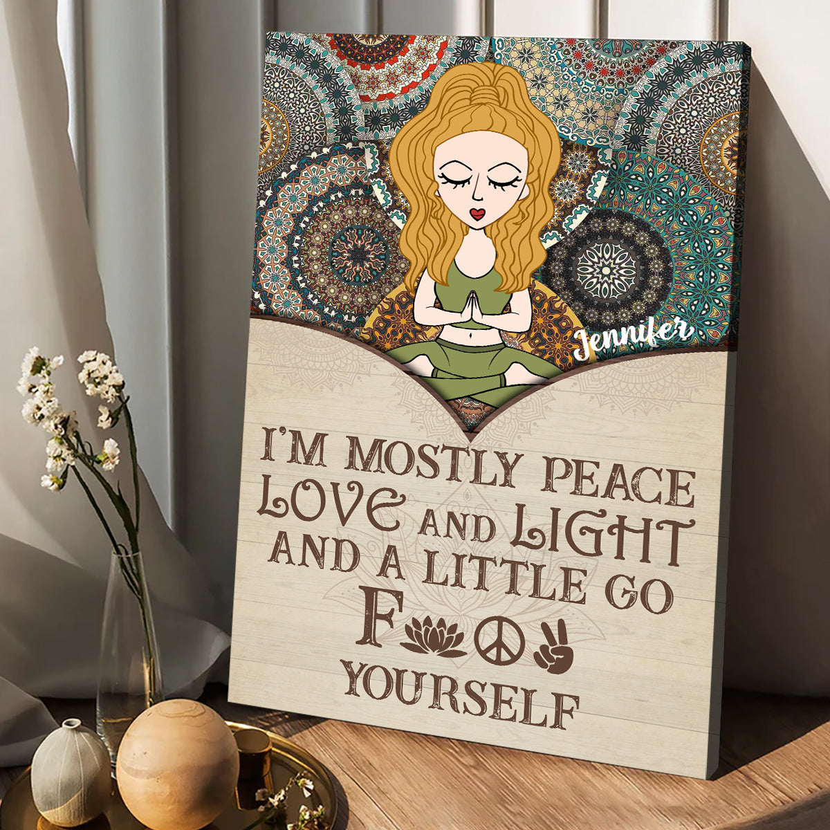 I'm Mostly Peace - Personalized Yoga Canvas And Poster