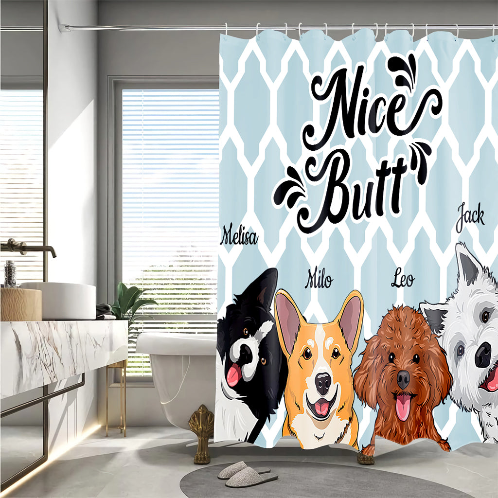 Joli derrière - Cadeau pour amoureux des chiens et des chats - Rideau de douche personnalisé