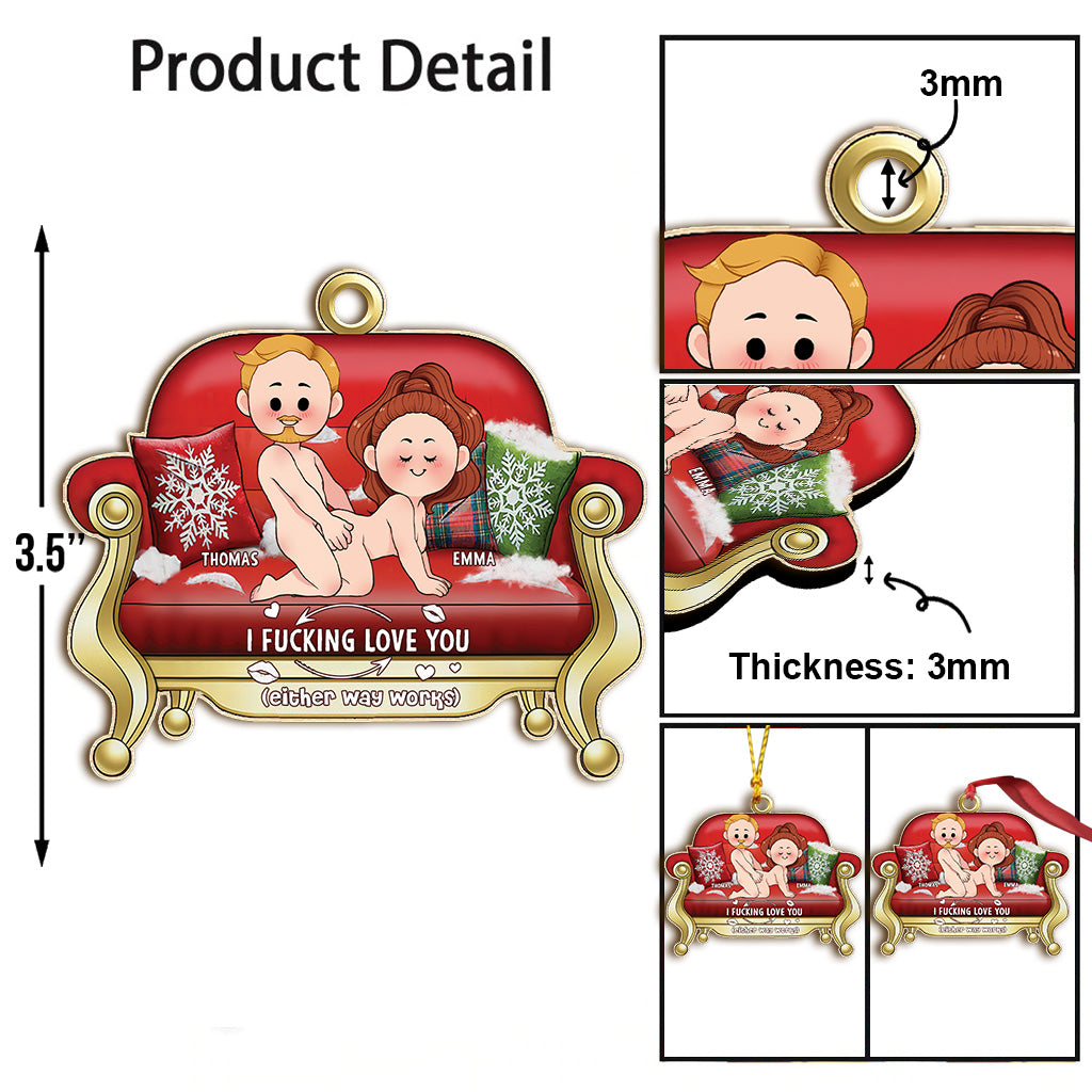 Je t'aime - Ornement personnalisé pour couple