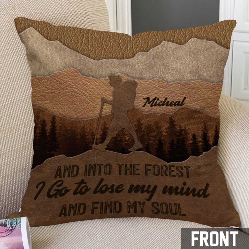 Et je m'enfonce dans la forêt - Coussin de randonnée personnalisé