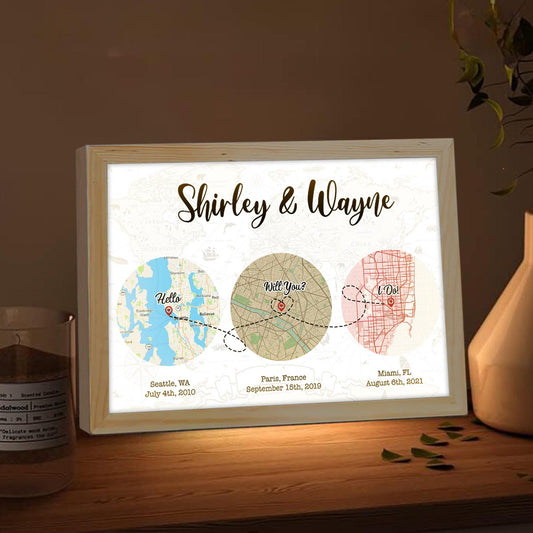 Bonjour, veux-tu que je te le fasse ? - Cadre photo lumineux personnalisé pour mari et femme