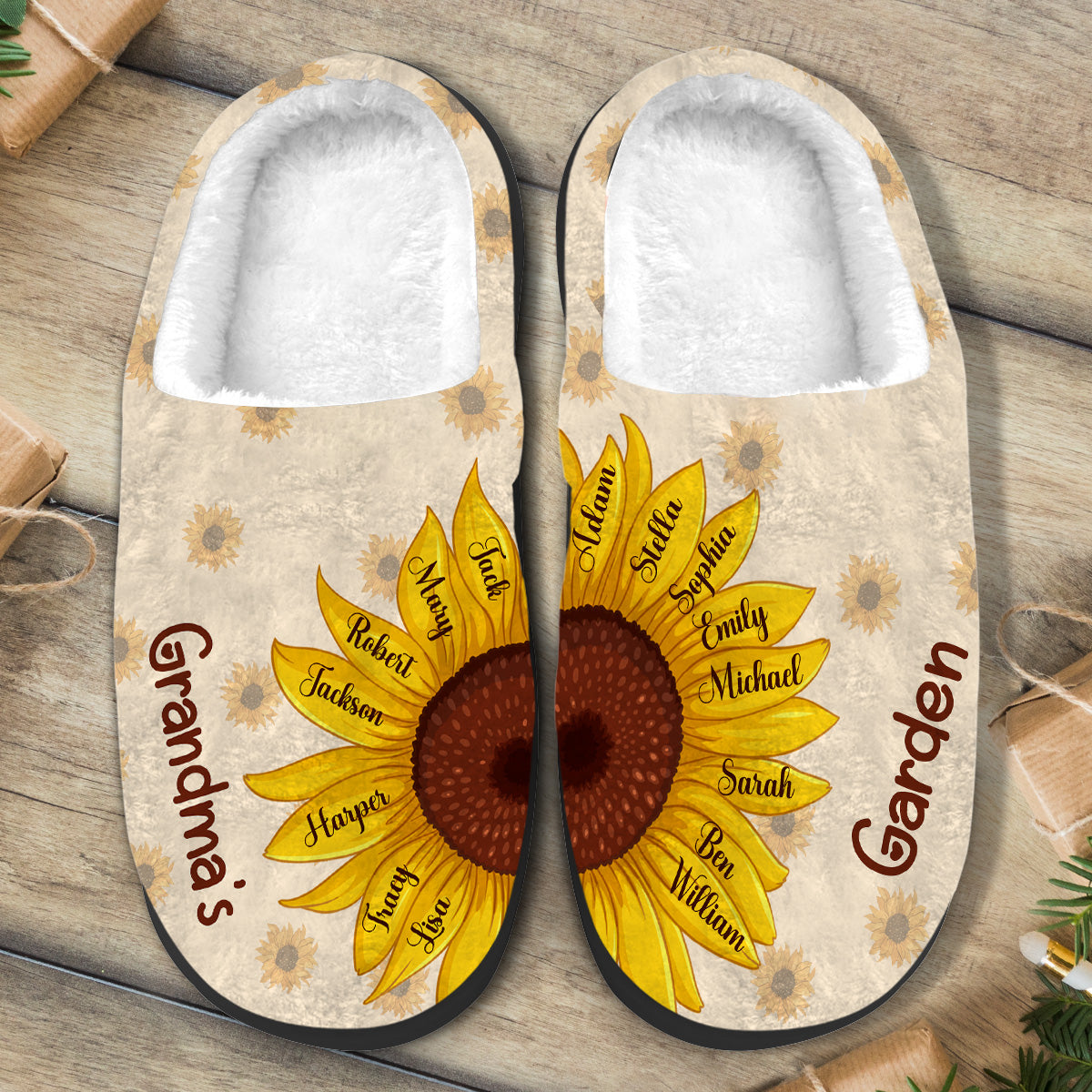 Grandma's Garden - Personalized Grandma Slippers