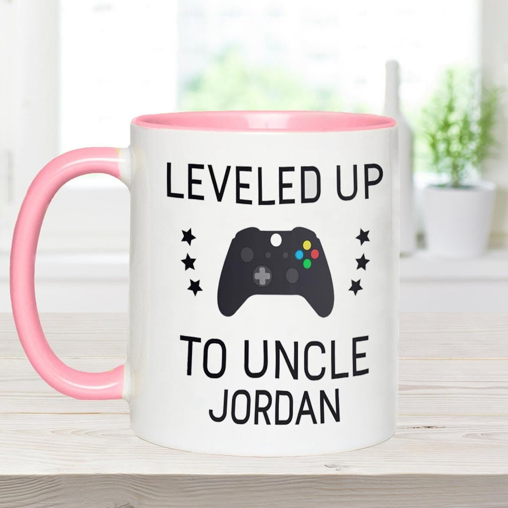 Leveled Up To Uncle - Personalized Uncle Accent Mug