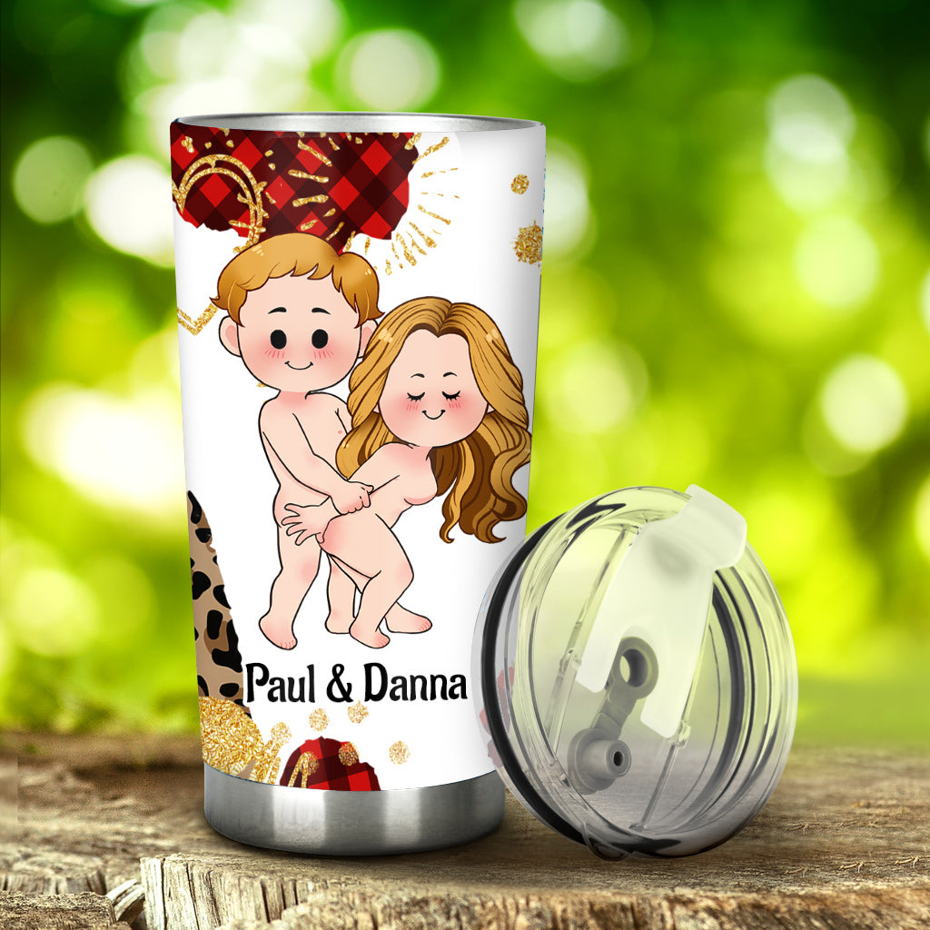 Je t'adore et j'aime chaque partie de toi - Gobelet isotherme personnalisé pour couple