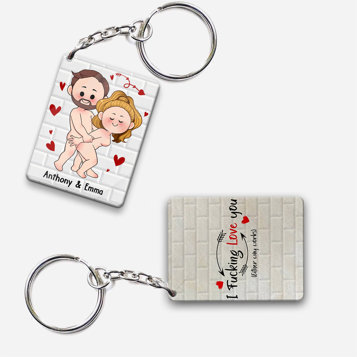 Je veux juste que tu sois heureux - Cadeau pour couple (mari, femme, petit ami, petite amie) - Porte-clés personnalisé