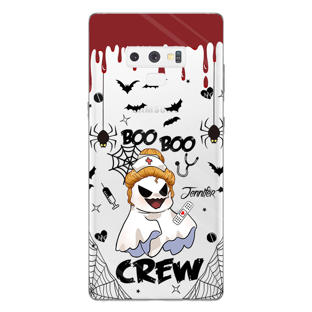 Boo Boo Crew - Étui de téléphone transparent personnalisé pour infirmière