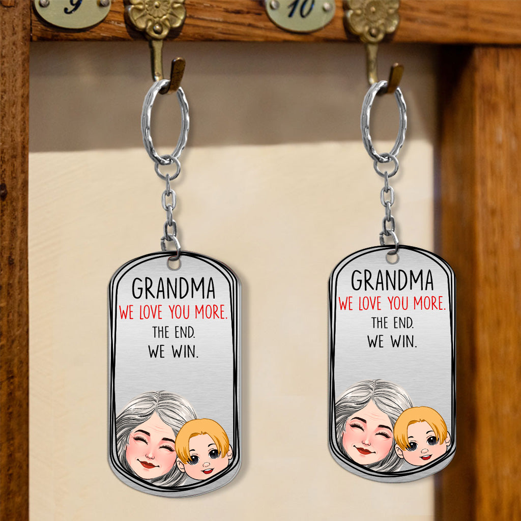 Dad I Love You More - Gift for dad, grandma, grandpa, mom, uncle, aunt - Personalized Stainless Steel Keychain