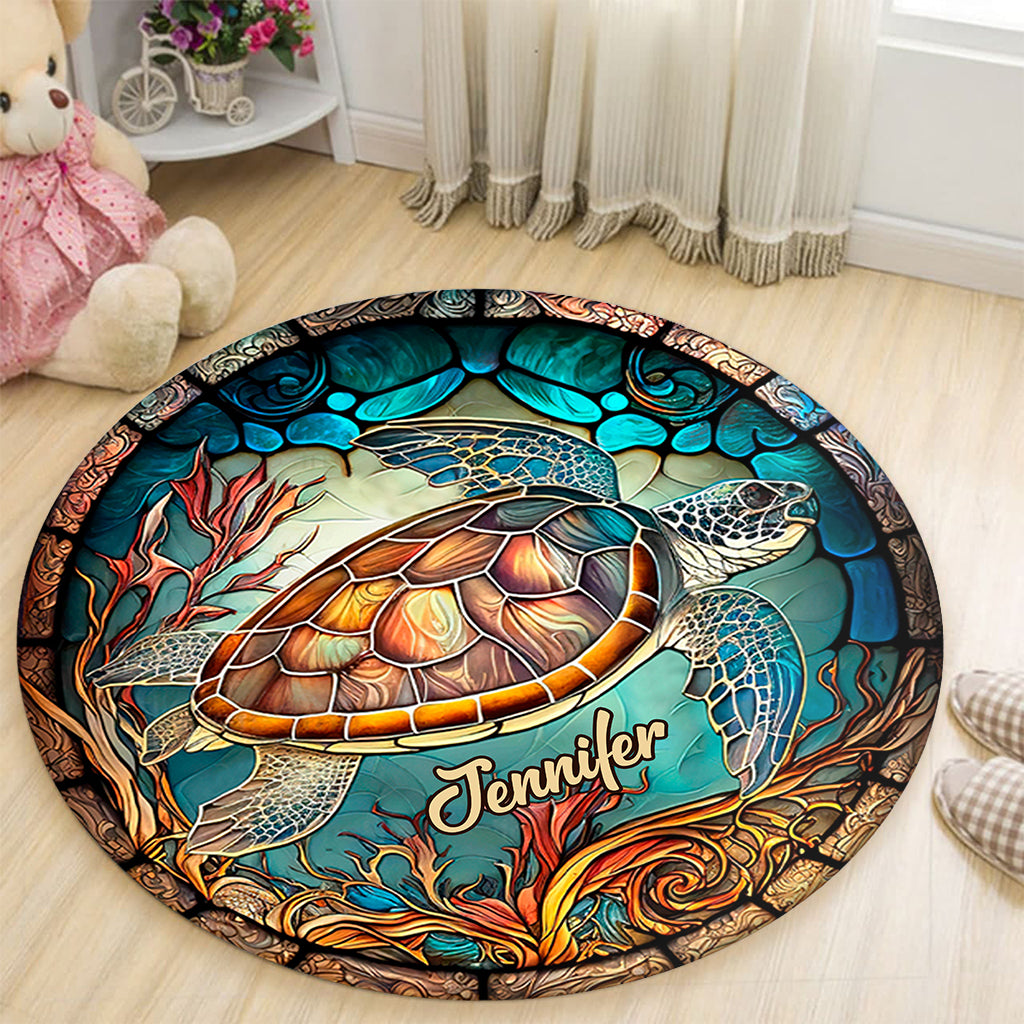 Love Turtles - Personalized Turtle Round Rug