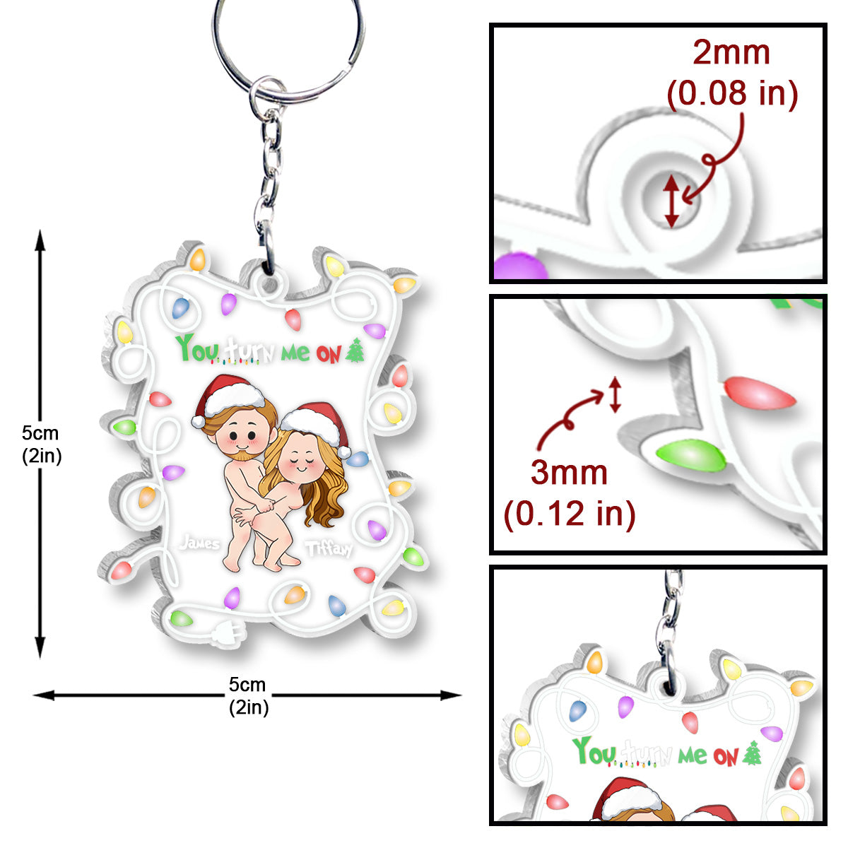 Tu m'excites - Porte-clés transparent personnalisé pour couple